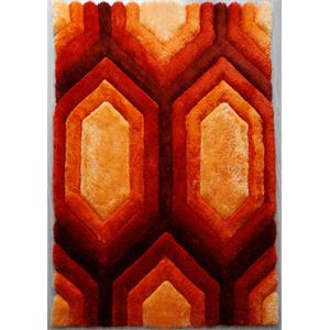 mda home mateos shag red/orange contemporary polyester area rug - 5' x 7'