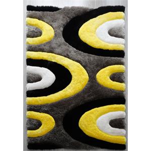 mda home mateos shag yellow/grey contemporary polyester area rug - 8' x 10'