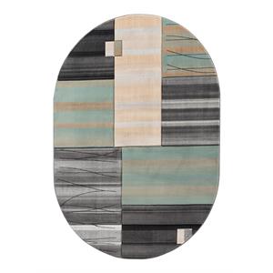 mda home glamour abstract gray/green polypropylene area rug - 5' x 8' oval