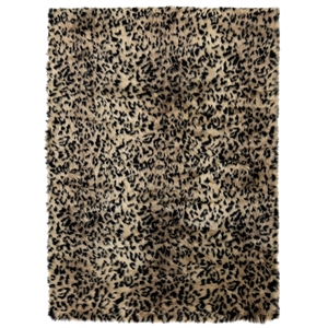 mda home luxury abstract brown leopard print polyester area rug - 6' x 9'