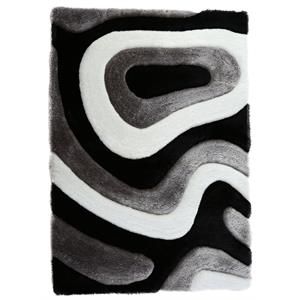 mda home mateos shag abstract designed gray/black polyester area rug - 8' x 10'