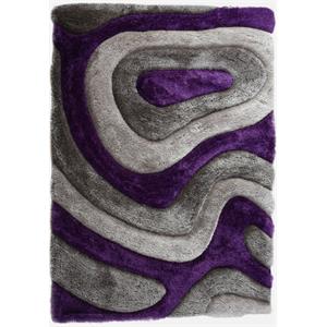 mda home mateos shag abstract designed gray/purple polyester area rug - 5' x 7'