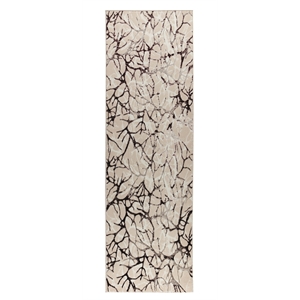 mda home maz collection beige/burgundy contemporary rug - 2'7 x 8'