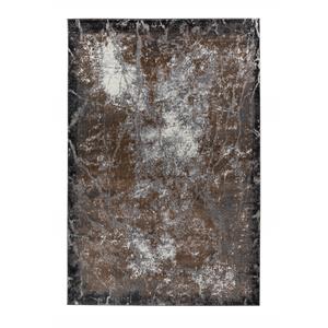 mda home petra gray/brown contemporary polypropylene area rug - 7' x 9'