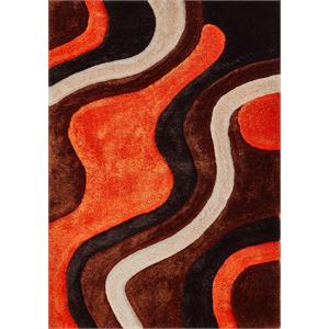 mda home mateos shag orange/multi-color polyester area rug - 5' x 7'