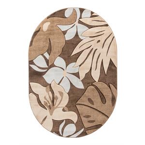 mda home glamour brown/cream/gray polypropylene area rug - 5'2