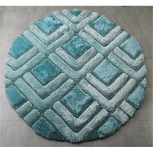 mda home mateos shag blue polyester area rug - 7' x 7' round