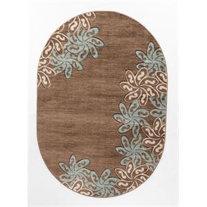 mda home glamour brown/cream/blue polypropylene area rug - 5'2
