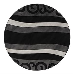 mda home glamour black/gray/white polypropylene area rug - 5'2