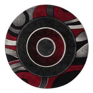 mda home glamour gray/red/black polypropylene area rug - 8'1