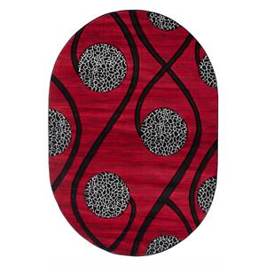 mda home orelsi red/black/white polypropylene area rug - 5'2