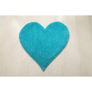 mda home hearts turquoise blue hand woven polyester shag area rug - 24