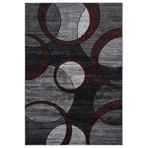 mda home orelsi gray/black/burgundy polypropylene area rug - 8'7