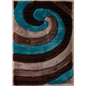 mda home mateos shag brown/cream/blue polyester area rug - 5' x 7'