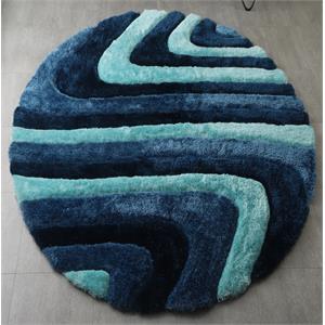 mda home mateos shag blue/navy blue polyester area rug - 7' x 7' round