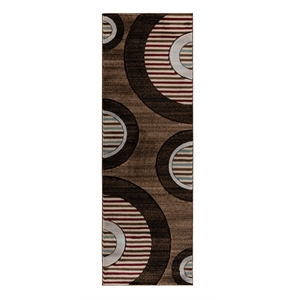 mda home glamour brown/burgundy geometric polypropylene area rug - 2'8