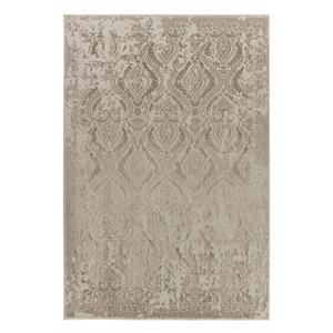 maz collection cream and vizon distressed abstract area rug - 10' x 14'