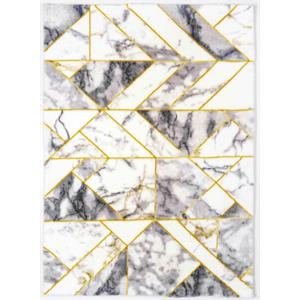 mda home luxury collection gray/gold marble  polyester area rug - 5' x 7'