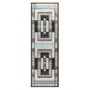 mda home orelsi brown contemporary polypropylene area rug - 2'8'' x 8'1''
