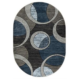 mda home orelsi gray/brown polypropylene area rug - 5'2'' x 7'5'' oval