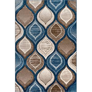 mda home rhodes 5'2''x7'5'' abstract lattice area rug in blue/brown