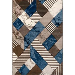 mda home rhodes 7'11''x10'6'' abstract square area rug in blue/brown