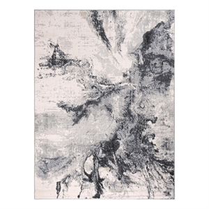lela collection charcoal gray abstract polyester rug - 5'2