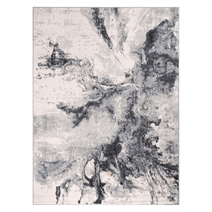 lela collection charcoal gray abstract polyester rug - 7'6