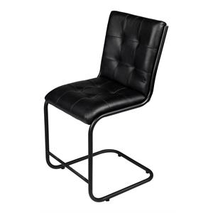 Moti Upholstery Kurtz 22&quot Modern Metal/Leather Counter Chair in Black