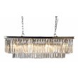 Moti Lighting Chloe Pendant Fixture with Clear Glass Crystals in Antique Black