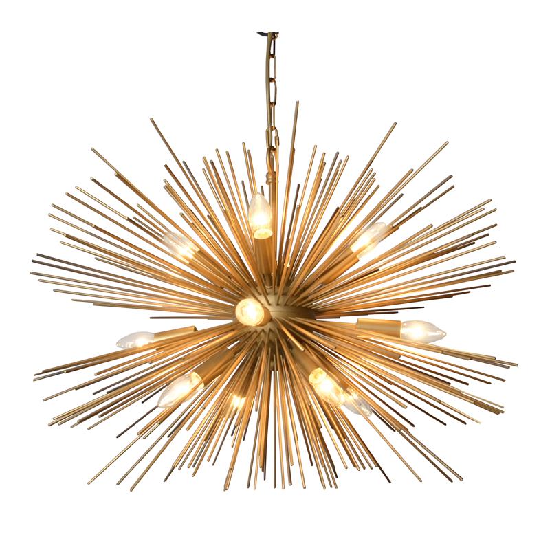 Nora 12-light Modern Pendant Fixture with Gold Iron Extensions