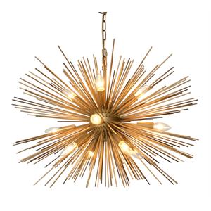nora 12-light modern pendant fixture with gold iron extensions