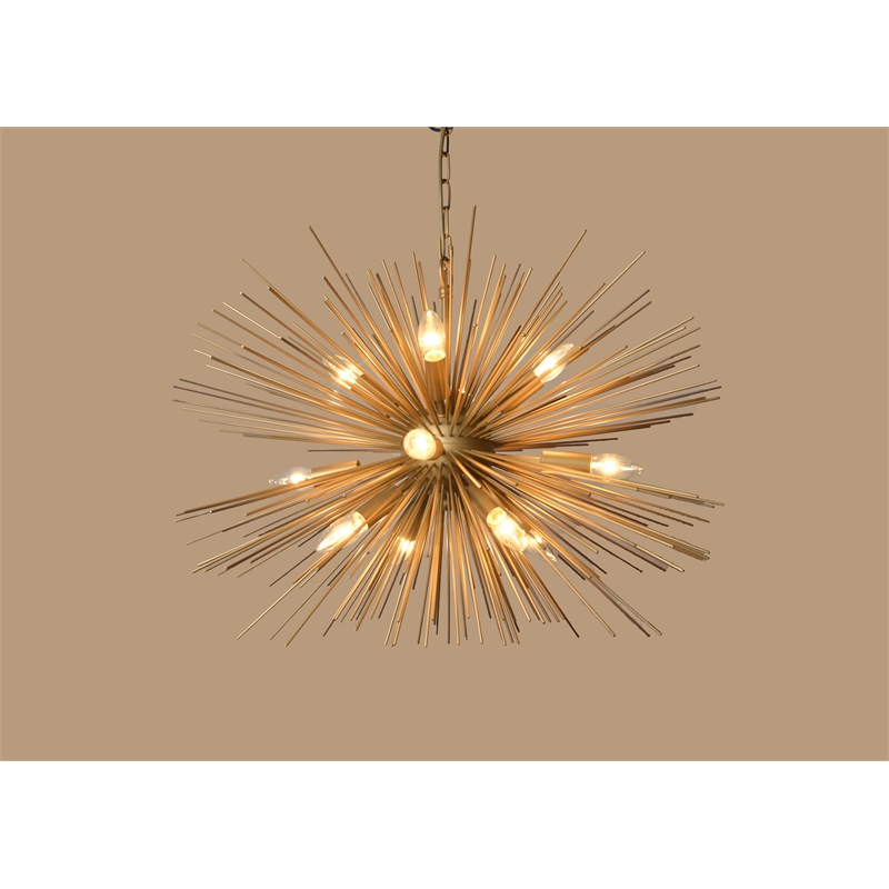 Nora 12-light Modern Pendant Fixture with Gold Iron Extensions