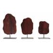Moti Samarth Solid Wood Decor on Iron Stand in Sandblasted Brown (Set of 3)