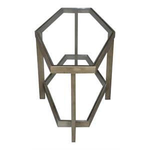 Moti Candice 32&quot Farmhouse Solid Wood Cocktail Table in Brown