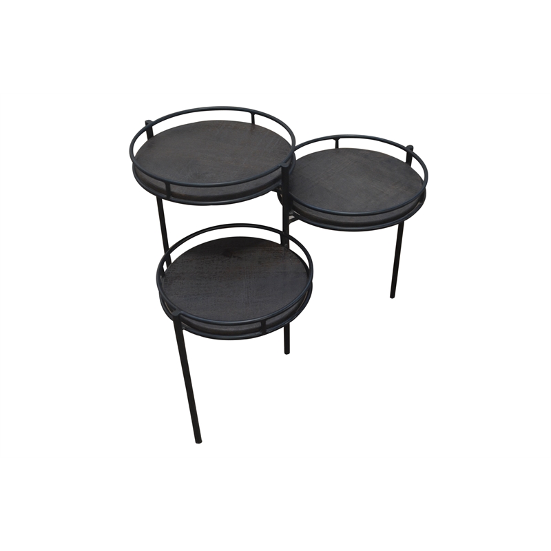 Anaheim Indira Foldable Planter Stand in Modern Black on Solid Wood