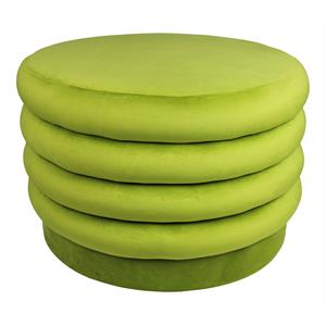 Thor 31&quot Round Large Modern Velvet Ottoman in Fern Green