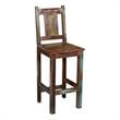 Moti Trinidad Hand-Crafted Coastal Solid Wood Bar Chair in Multi-Color