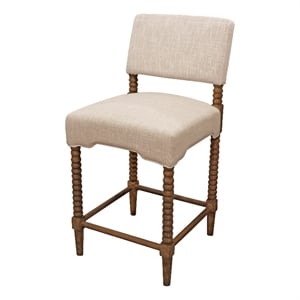 Edgar  41&quot Traditional Fabric/Wood Counter Stool in Natural