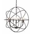 Moti Lighting Bella 7-light Mid-Century Iron Metal Globe Pendant in Brown