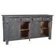 Carmenita Sideboard in Farmhouse Gray Finish on Solid Wood with Nickel Pulls
