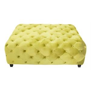 Moti Upholstery 40&quot Modern Velvet Tufted Cocktail Table in Green