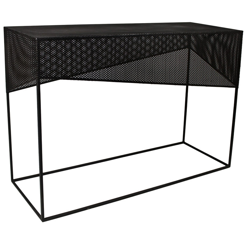 Sheridan Pierce Console Table in Black Metal