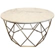 Motz Round Marble Top Cocktail Table in White