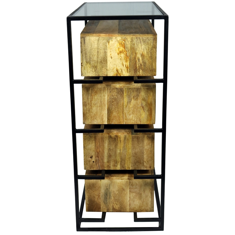 Redondo Tatum Solid Wood 4 Drawer Chest in Natural