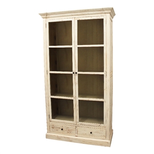 manhattan beach padawan solid wood 2-door 2-drawer cabinet in antique white