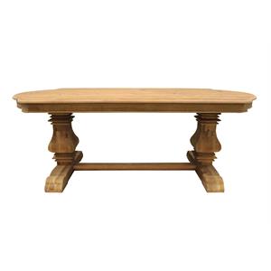 manhattan beach solid old pine wood carrom dining table in natural