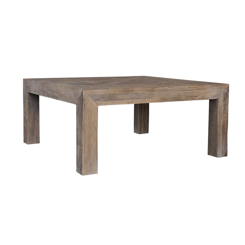 Manhattan Beach Clifton Solid Wood Square Cocktail Table in Brown