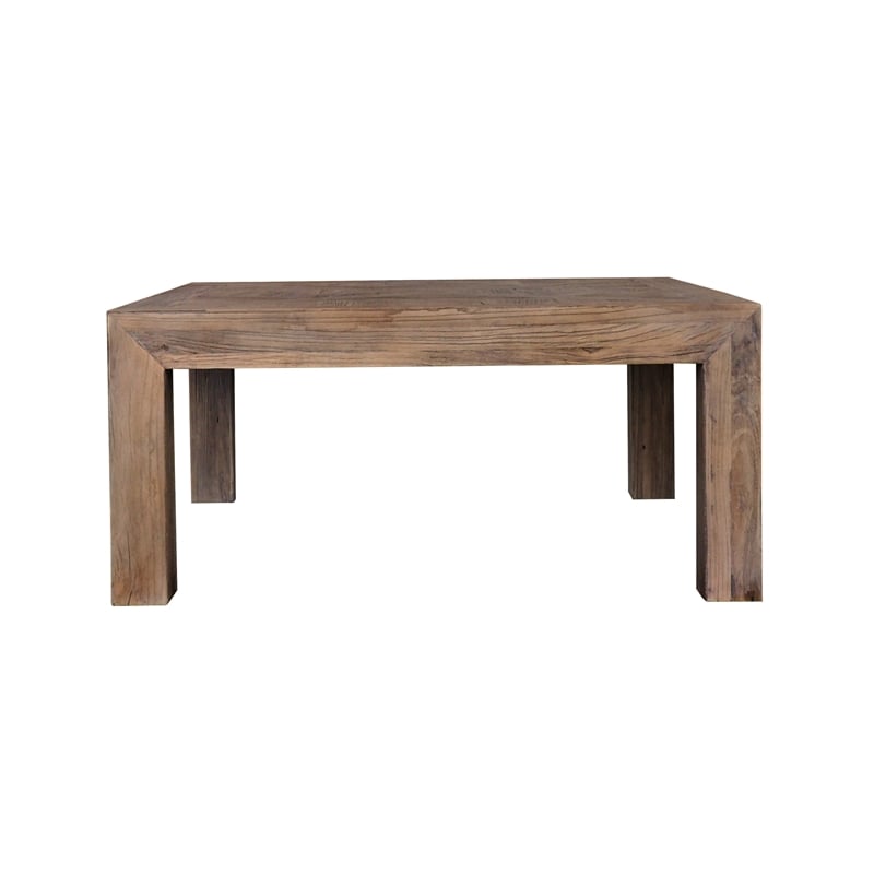Manhattan Beach Clifton Solid Wood Square Cocktail Table in Brown