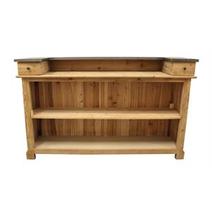 Manhattan Beach Solid Wood Kai Bar in Natural with Spot-Resistant Zinc Top